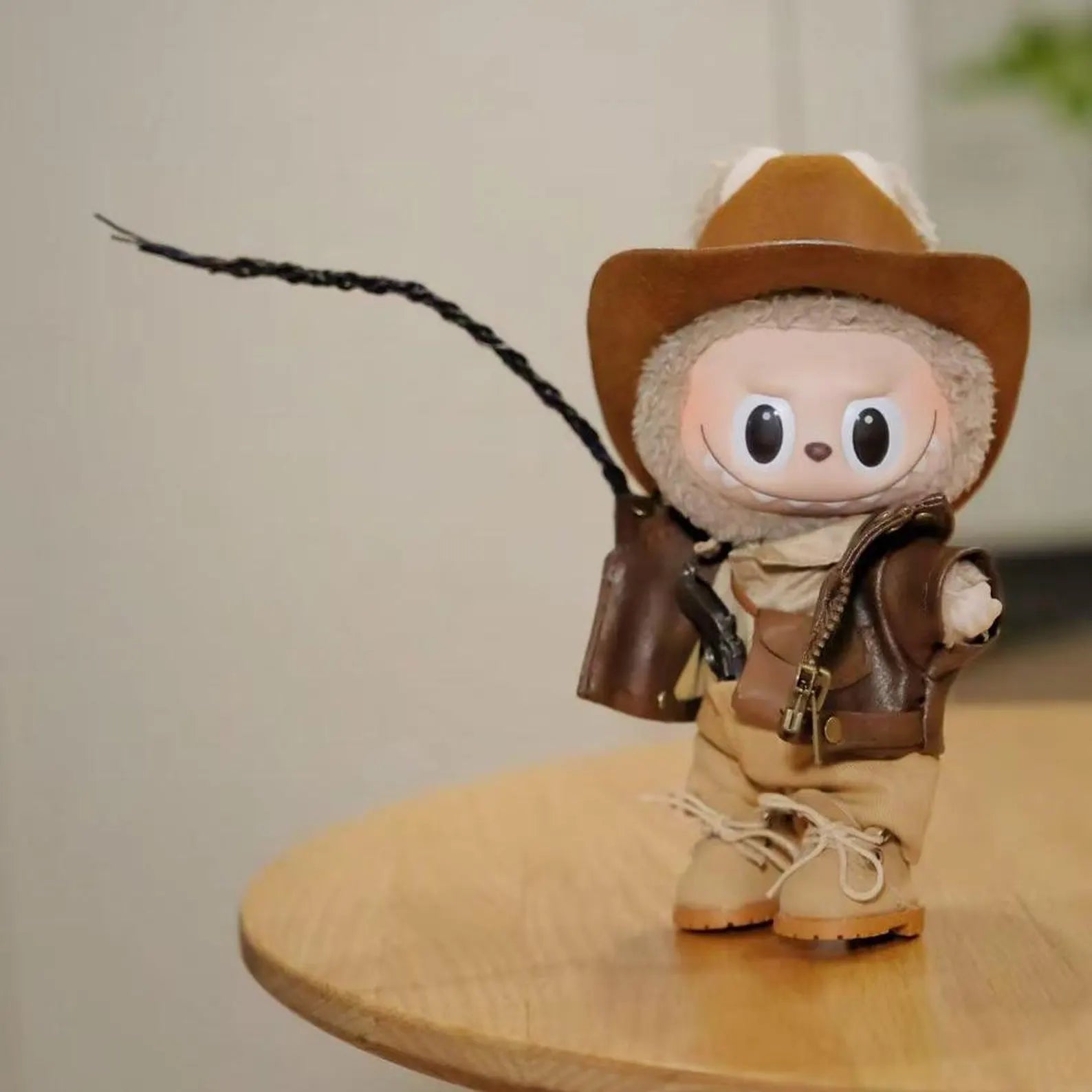 Handmade Labubu Clothes, 8-Piece Epic Quest Labubu Outfits, Handcrafted Mini Adventurer Set, Collector's Edition Doll Clothes, Fedora & Whip