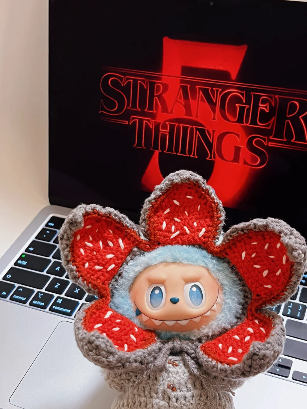 Handmade Crochet BuBu Suit with Poseable Hood & Light-Up Message Pillow (Fits 10/15/17cm Monster Plush Dolls)