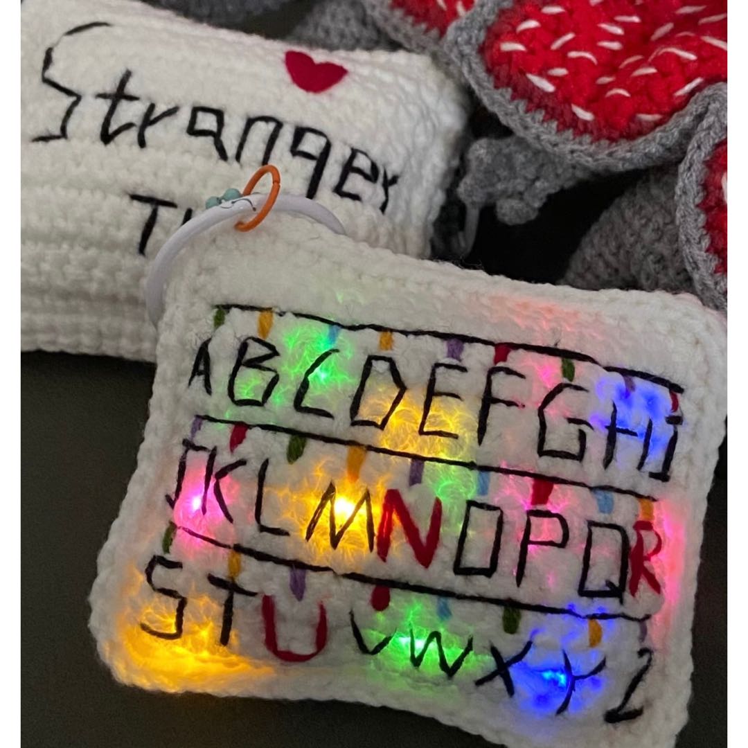 Crochet Labubu Clothes Demogorgon Stranger Things Doll Clothes for 15-17cm, Handmade knit Suit Charm 3-Piece Set