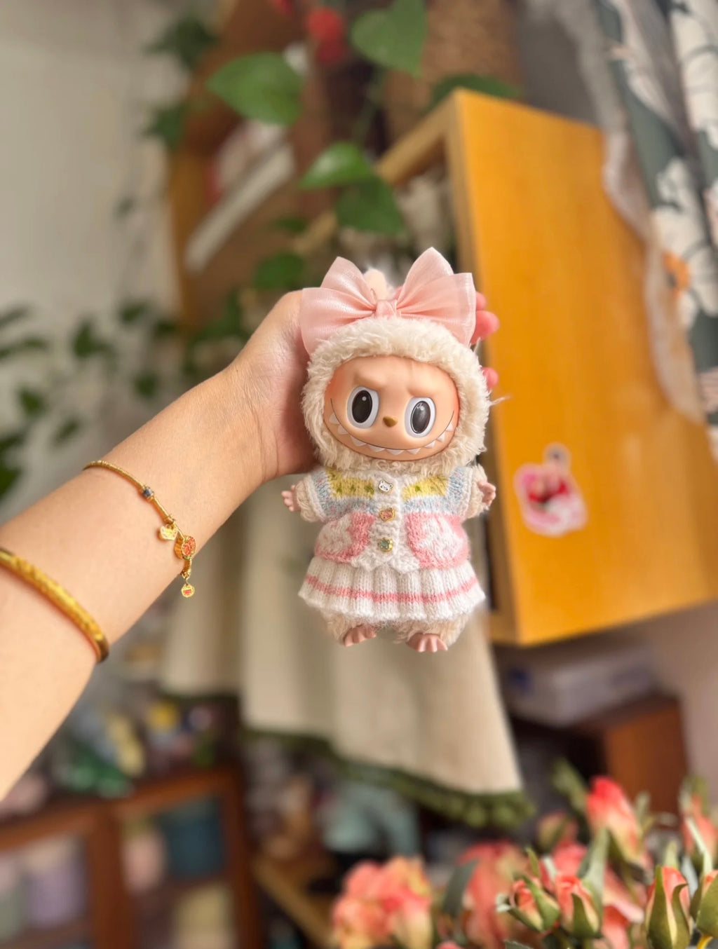 Handmade Labubu Clothes, Handmade 15/17cm Doll , Kawaii Macaron Labubu Clothing Set, Unique Doll Accessory Gift