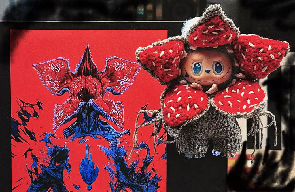 Crochet BuBu Outfit Demogorgon Stranger Things Doll Clothes for 15-17cm, Handmade knit Suit Charm 3-Piece Set