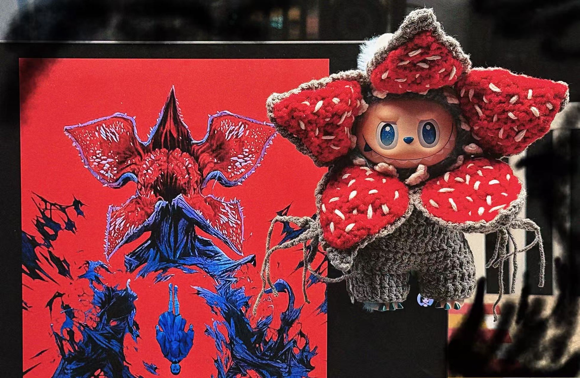 Crochet BuBu Outfit Demogorgon Stranger Things Doll Clothes for 15-17cm, Handmade knit Suit Charm 3-Piece Set