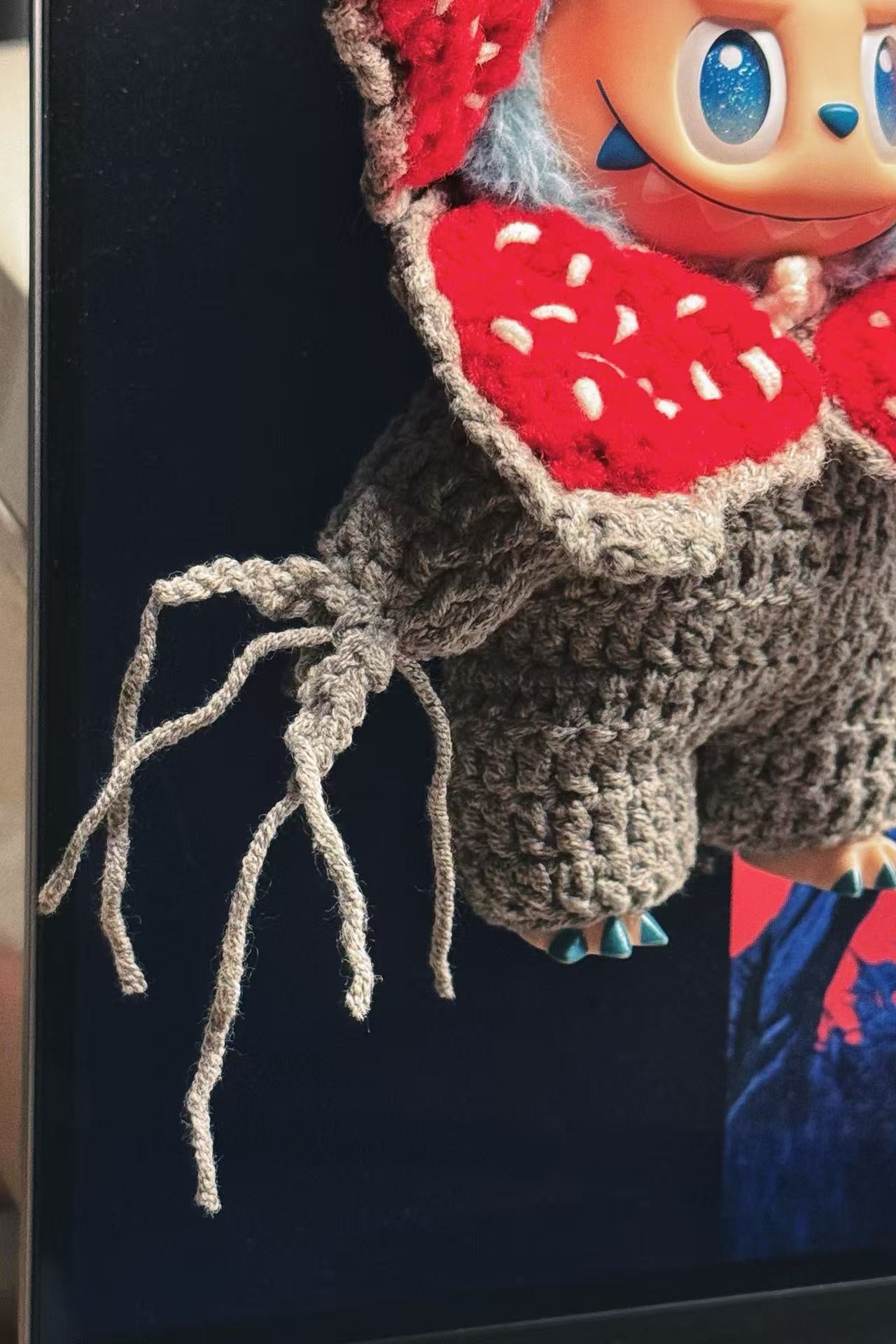 Crochet BuBu Outfit Demogorgon Stranger Things Doll Clothes for 15-17cm, Handmade knit Suit Charm 3-Piece Set