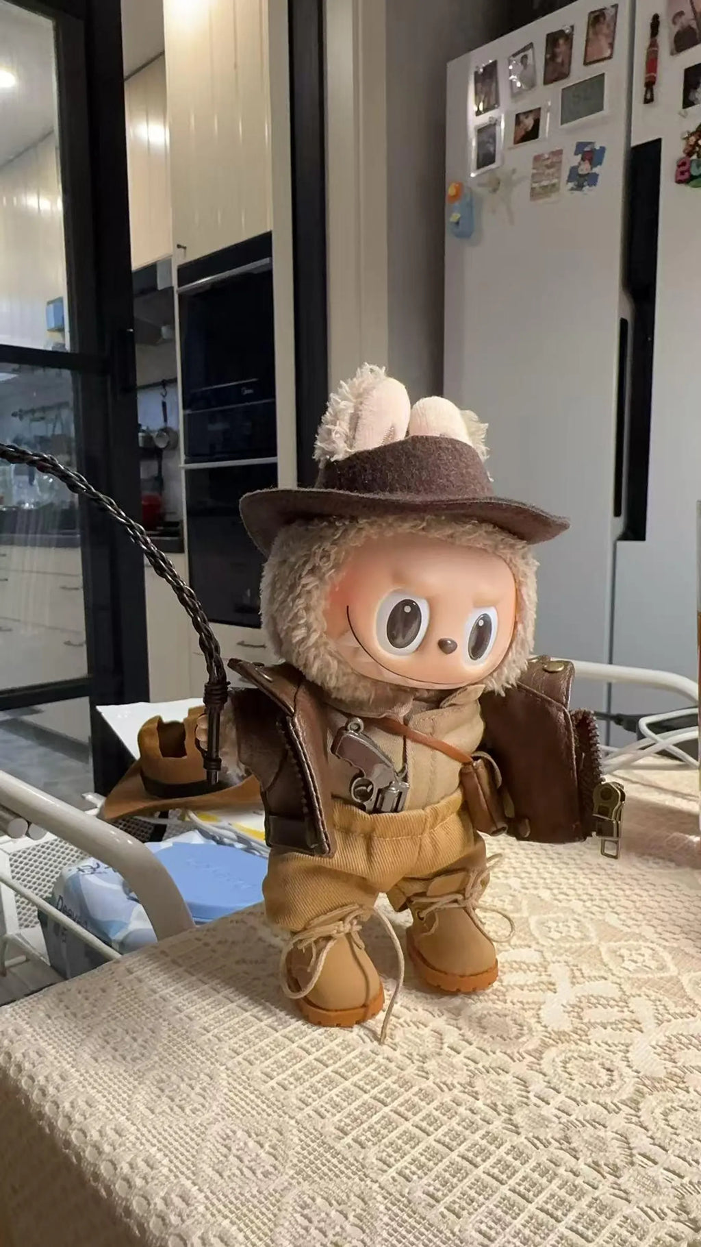 Handmade Labubu Clothes, 8-Piece Epic Quest Labubu Outfits, Handcrafted Mini Adventurer Set, Collector's Edition Doll Clothes, Fedora & Whip