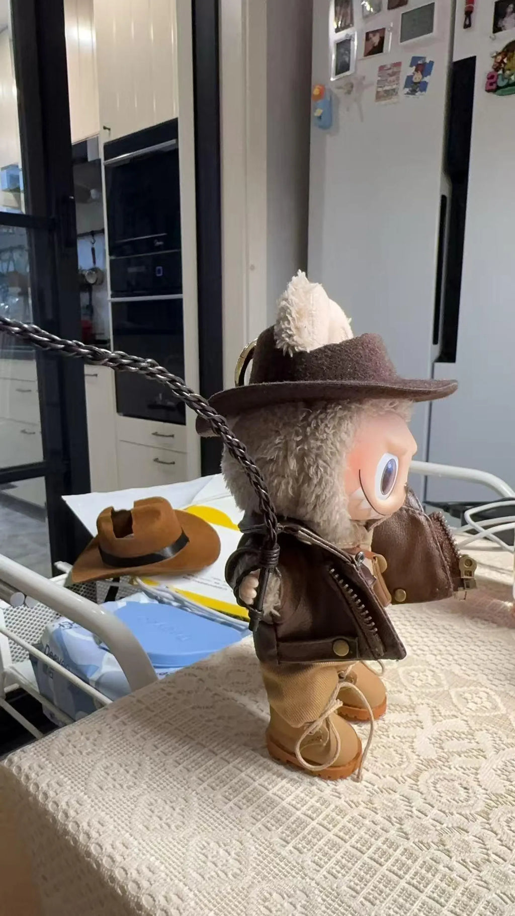 Handmade Labubu Clothes, 8-Piece Epic Quest Labubu Outfits, Handcrafted Mini Adventurer Set, Collector's Edition Doll Clothes, Fedora & Whip