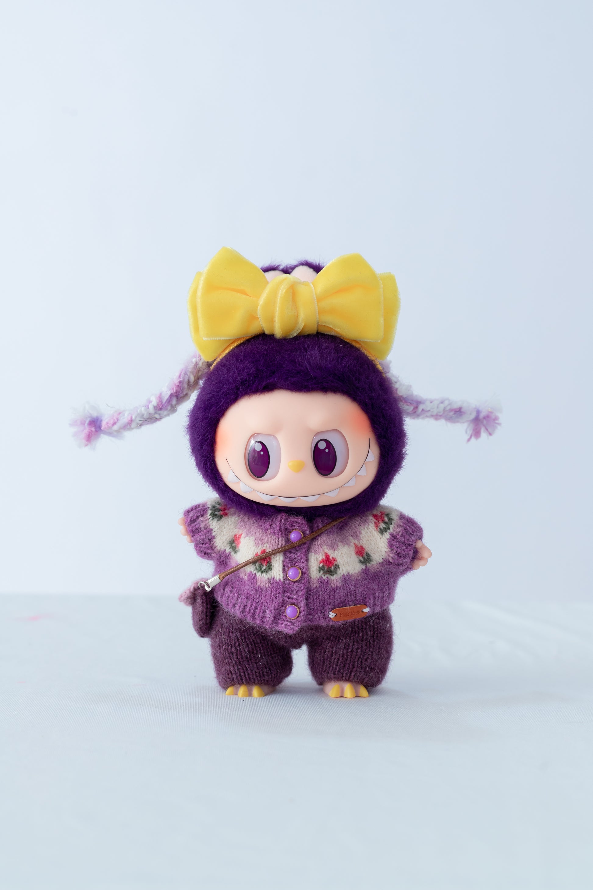 Labubu Clothes, Handmade Vintage Floral Knit, Hand-Knit Cardigan Set, Cottagecore Labubu Outfits for 15/17cm Doll