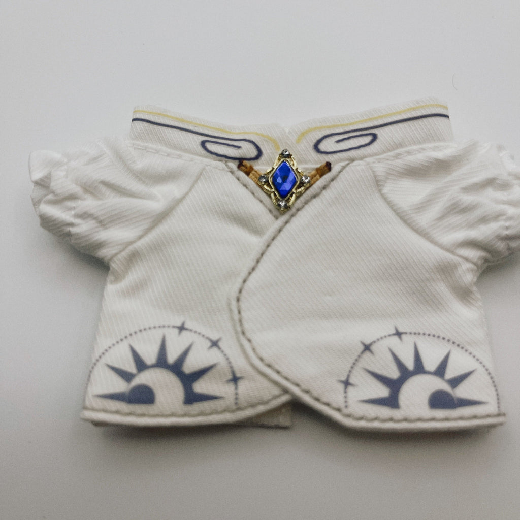 Mage Robe for Labubu Clothes - 3pc White Velvet & Gold Celestial Outfit (17cm)
