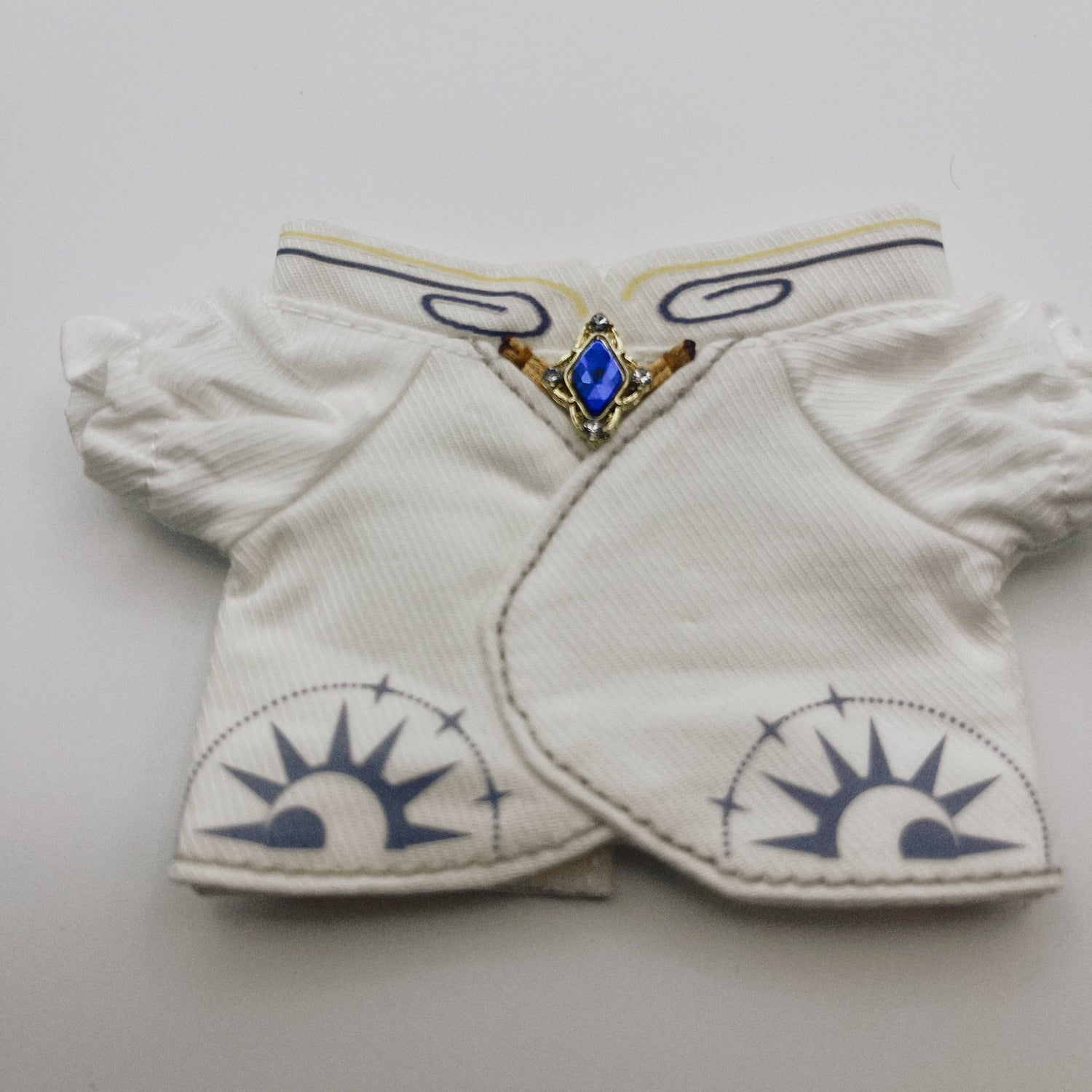 Mage Robe for Labubu Clothes - 3pc White Velvet & Gold Celestial Outfit (17cm)