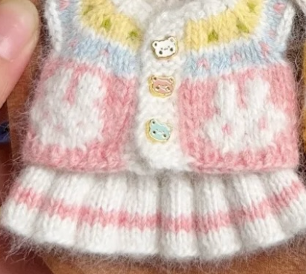 Handmade Labubu Clothes, Handmade 15/17cm Doll , Kawaii Macaron Labubu Clothing Set, Unique Doll Accessory Gift