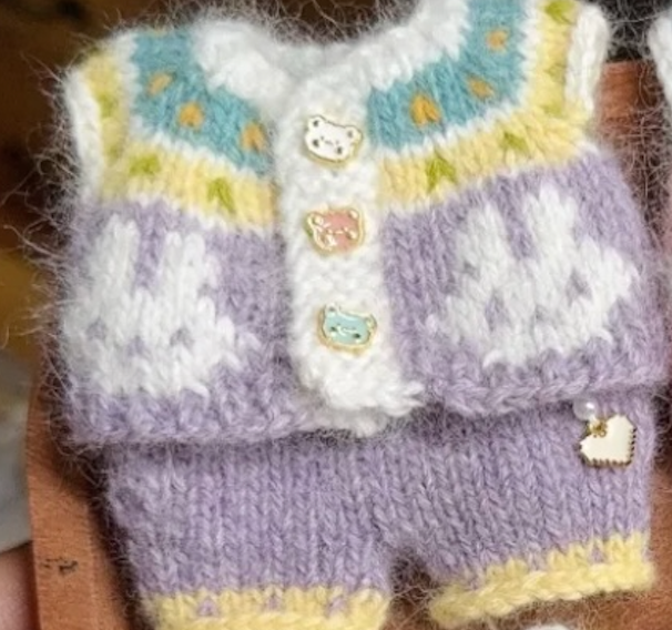 Handmade Labubu Clothes, Handmade 15/17cm Doll , Kawaii Macaron Labubu Clothing Set, Unique Doll Accessory Gift