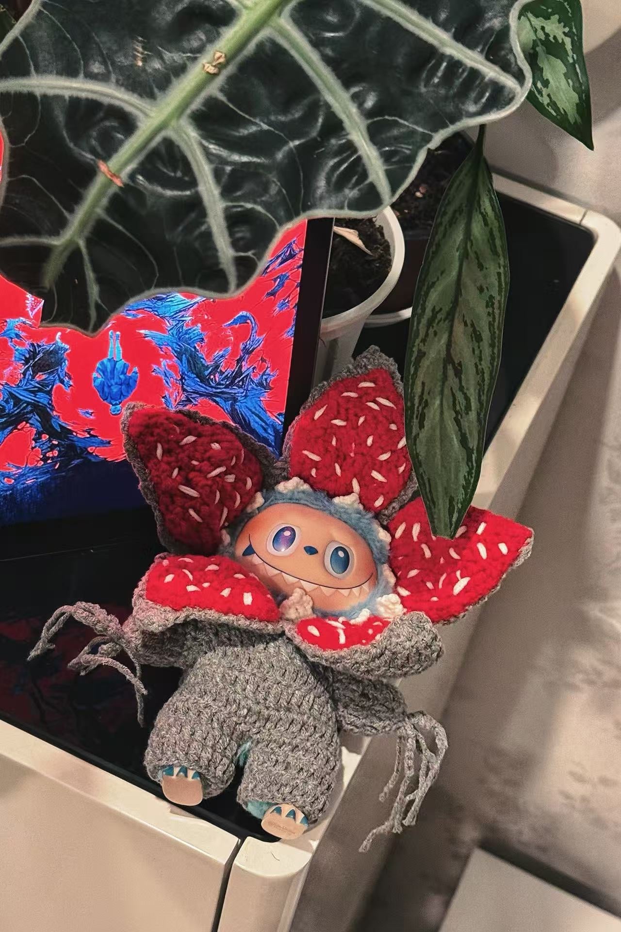 Crochet BuBu Outfit Demogorgon Stranger Things Doll Clothes for 15-17cm, Handmade knit Suit Charm 3-Piece Set