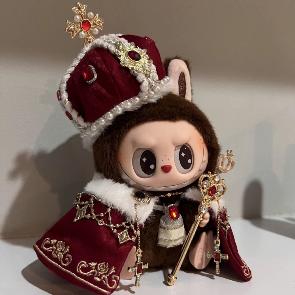 The King of George IV, Regal Robes for Labubu Doll Clothes - 6pc Luxury Velvet Outfit - Labubu Clothes