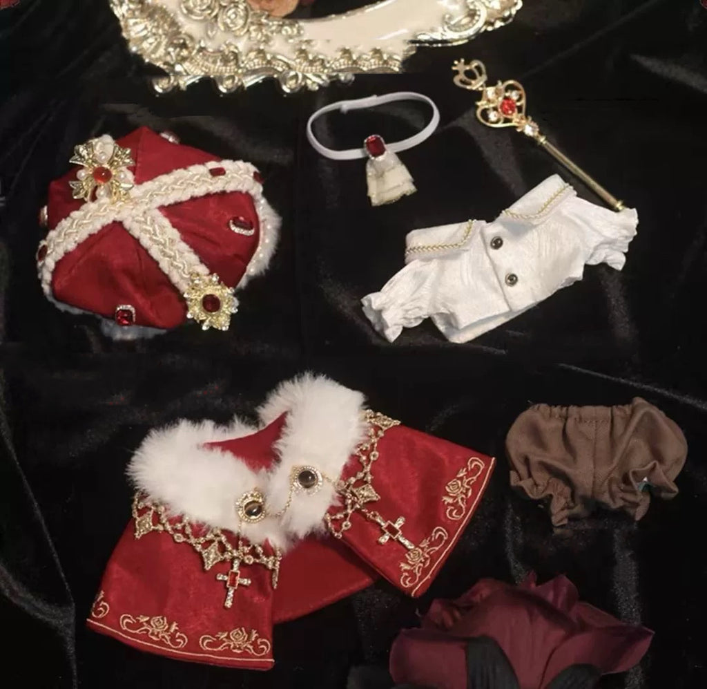 The King of George IV, Regal Robes for Labubu Doll Clothes - 6pc Luxury Velvet Outfit - Labubu Clothes
