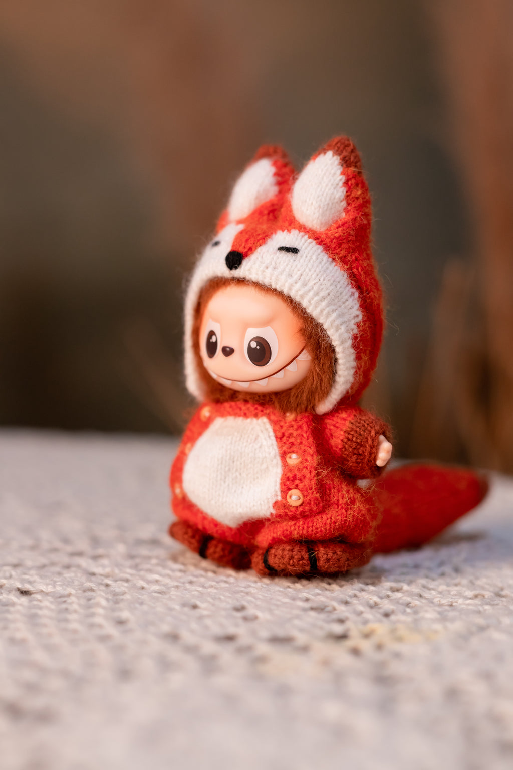 Handmade Labubu Clothes, Suit for 10/17cm Labubu, Zsiga, Handmade Knit Fox Labubu Outfits