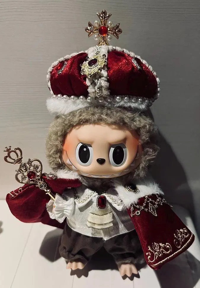 The King of George IV, Regal Robes for Labubu Doll Clothes - 6pc Luxury Velvet Outfit - Labubu Clothes