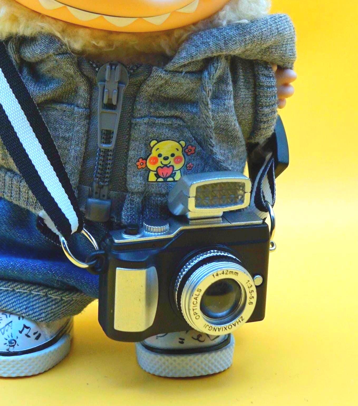 New York Photographer Set Labubu Clothes - 6pc Labubu Outfit, Hand-Painted Sneakers, 15/17 cm Labubu Accessories, Interactive Camera