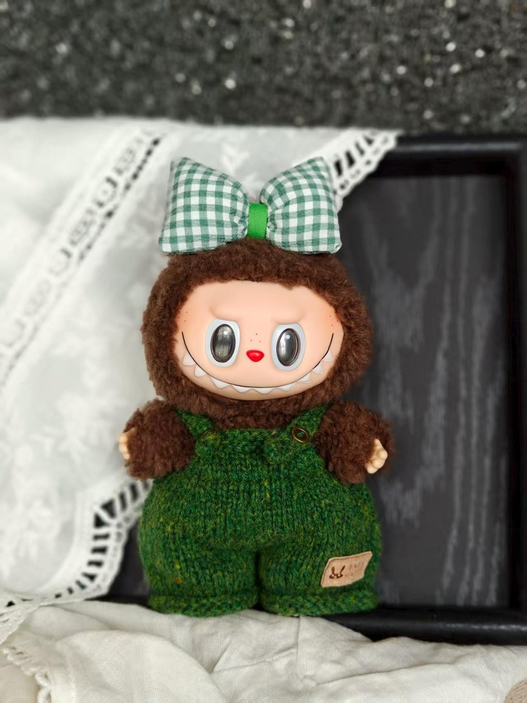Custom Labubu Clothes with Embroidered Text, Handmade Labubu Clothes, Handmade Cozy Knitting Labubu outfits, Labubu Cloth with Custom Name