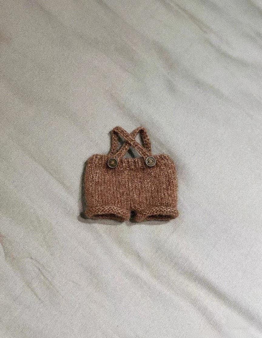 Labubu Clothes, Handmade Woodland Picnic Knit Cardigan Labubu Cloth Set, Cottagecore Labubu Outfits for 15/17cm Labubu, 5pc overall set