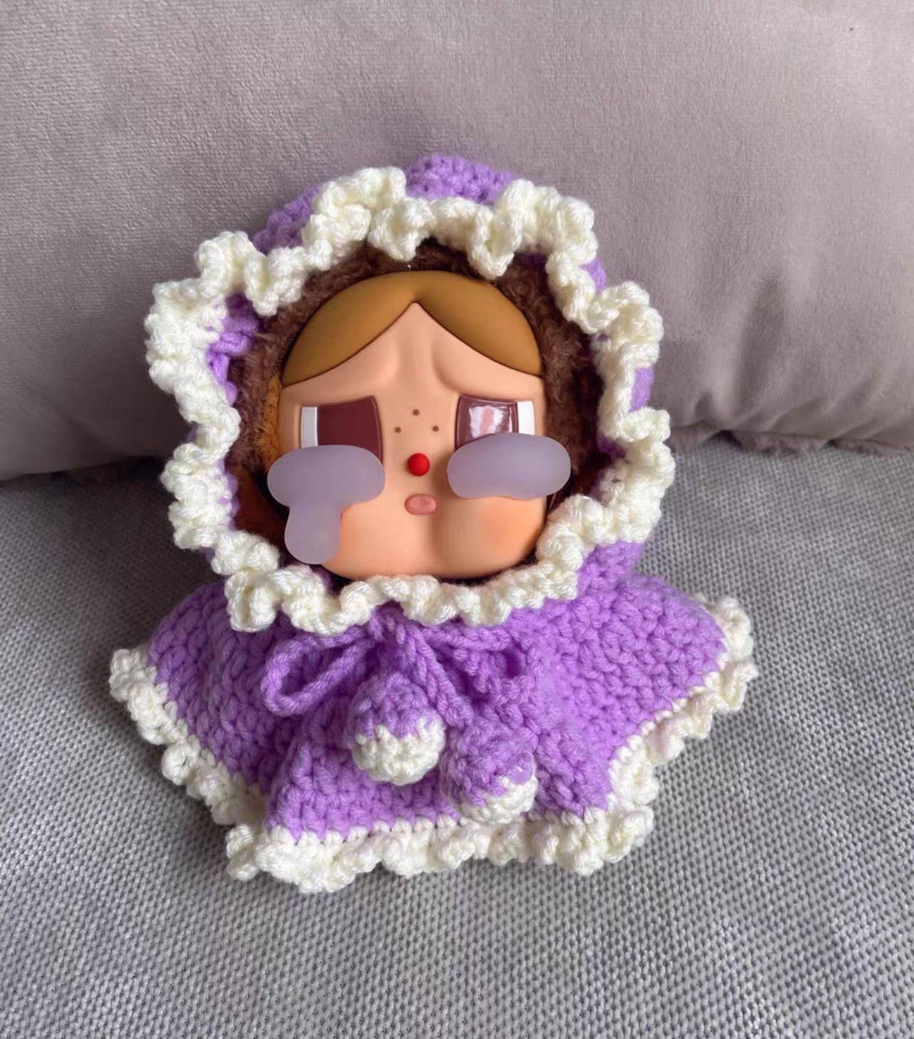 Crybaby Clothes, Fairy Tale Doll Cloak & Bag Set, Crochet Pixie Hood Cape, Handmade Crybaby Outfits