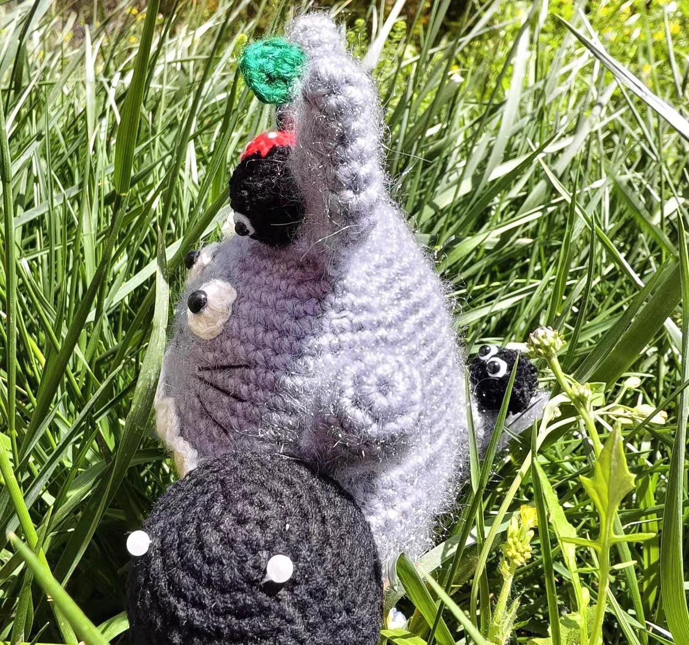 Labubu Clothes, Forest Spirit Doll Hat, Crochet Anime Inspired Diorama, Handmade Art Toy Accessory, Woodland Creature Outfits