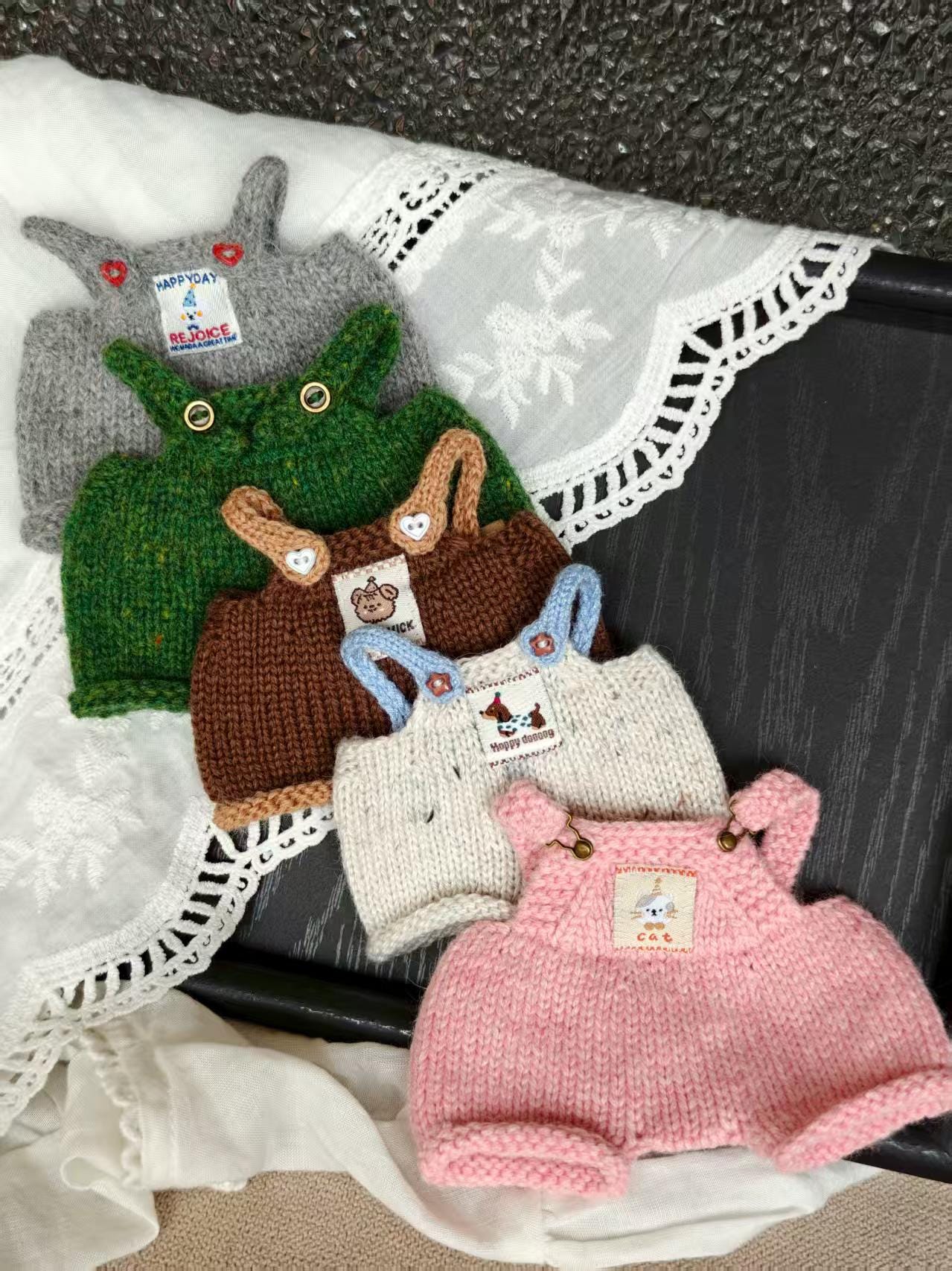 Custom Labubu Clothes with Embroidered Text, Handmade Labubu Clothes, Handmade Cozy Knitting Labubu outfits, Labubu Cloth with Custom Name