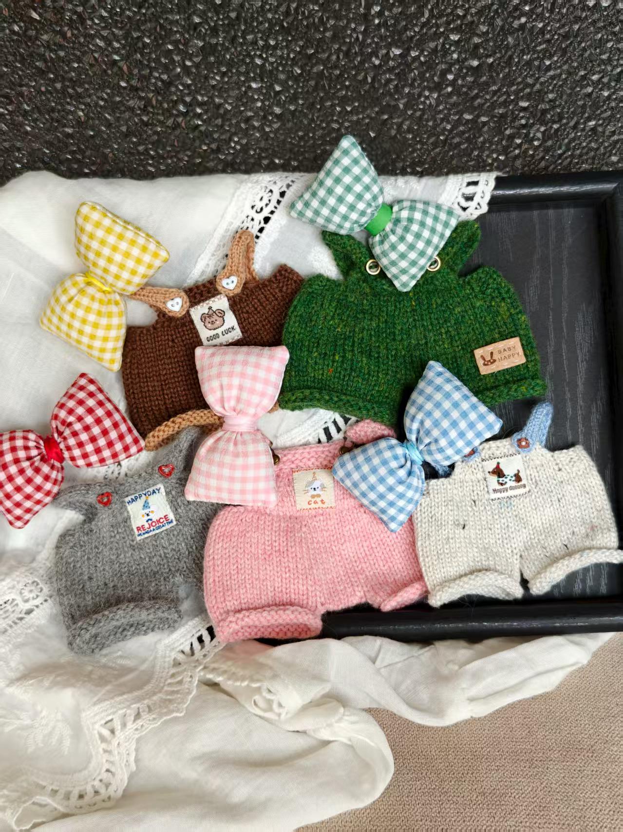 Custom Labubu Clothes with Embroidered Text, Handmade Labubu Clothes, Handmade Cozy Knitting Labubu outfits, Labubu Cloth with Custom Name