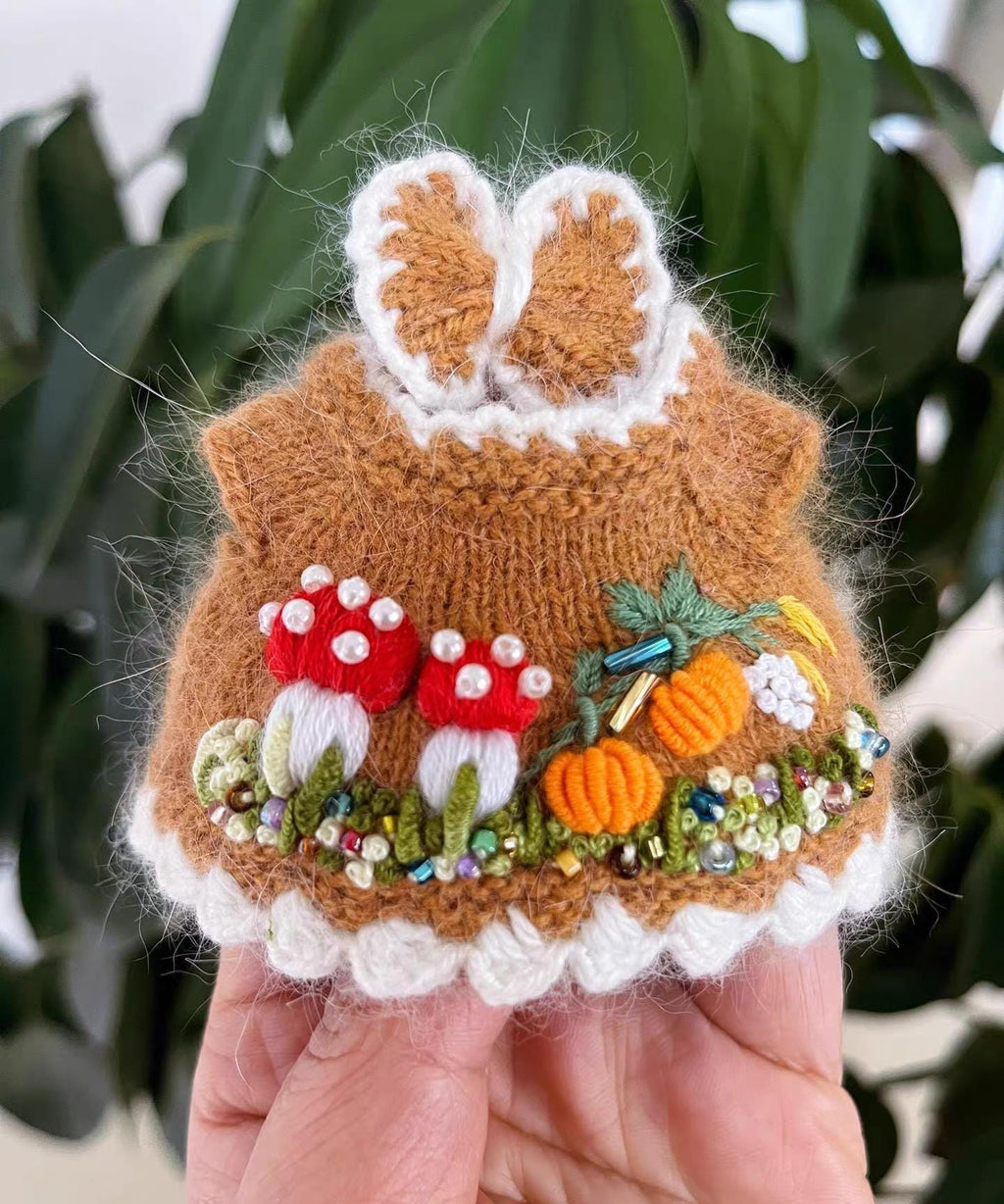 Labubu Clothes, Handmade Embroidered Diorama, Hand-Knit Artisan Dress, Cottagecore Labubu Outfits for 15/17cm Doll