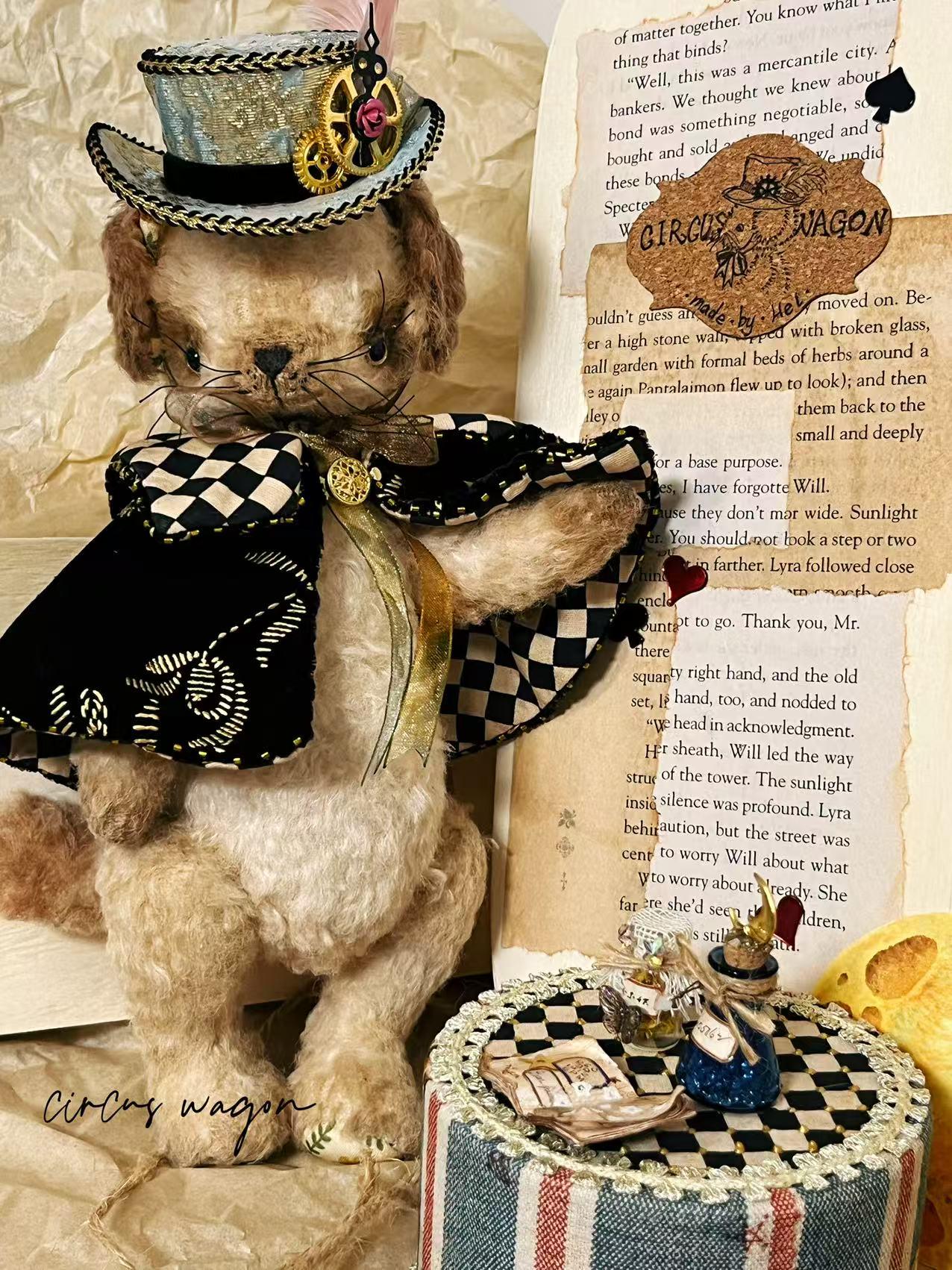 OOAK Artist Mouse Doll, Fully Jointed Handmade Animal, Whimsical Drummer, Collectible Art Toy, Heirloom Gift