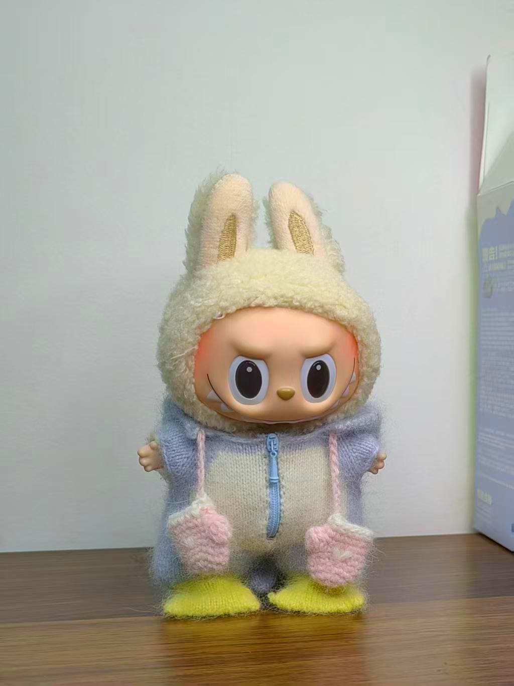 Labubu Clothes, Handmade Penguin Knit Labubu Outfit, Fuzzy Onesie Romper, Cozy Winter Labubu Outfits for 17cm Doll