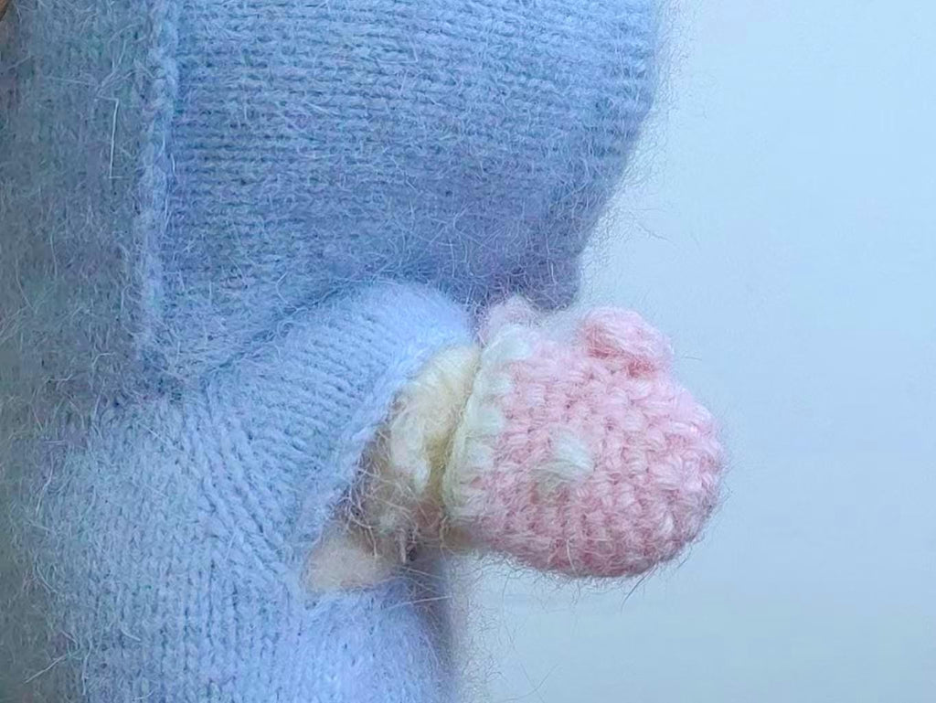 Labubu Clothes, Handmade Penguin Knit Labubu Outfit, Fuzzy Onesie Romper, Cozy Winter Labubu Outfits for 17cm Doll