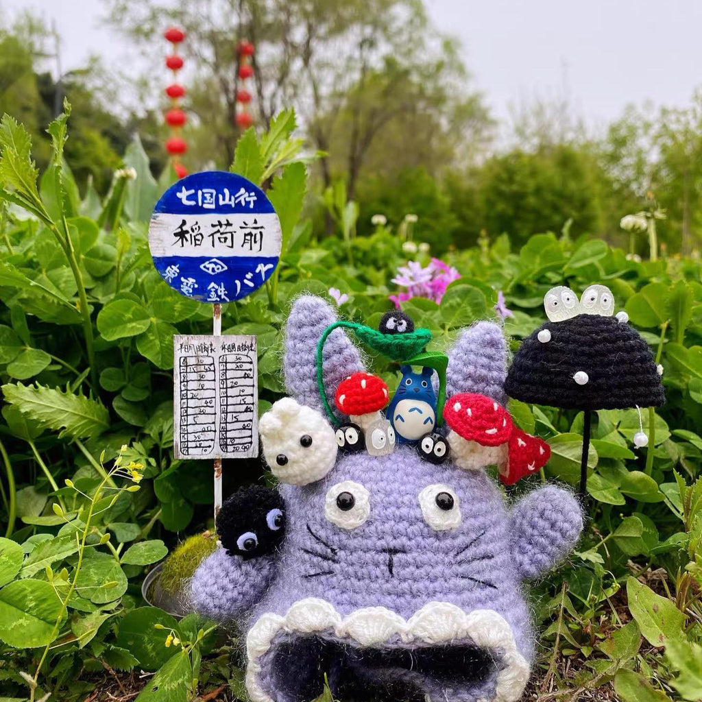 Labubu Clothes, Forest Spirit Doll Hat, Crochet Anime Inspired Diorama, Handmade Art Toy Accessory, Woodland Creature Outfits