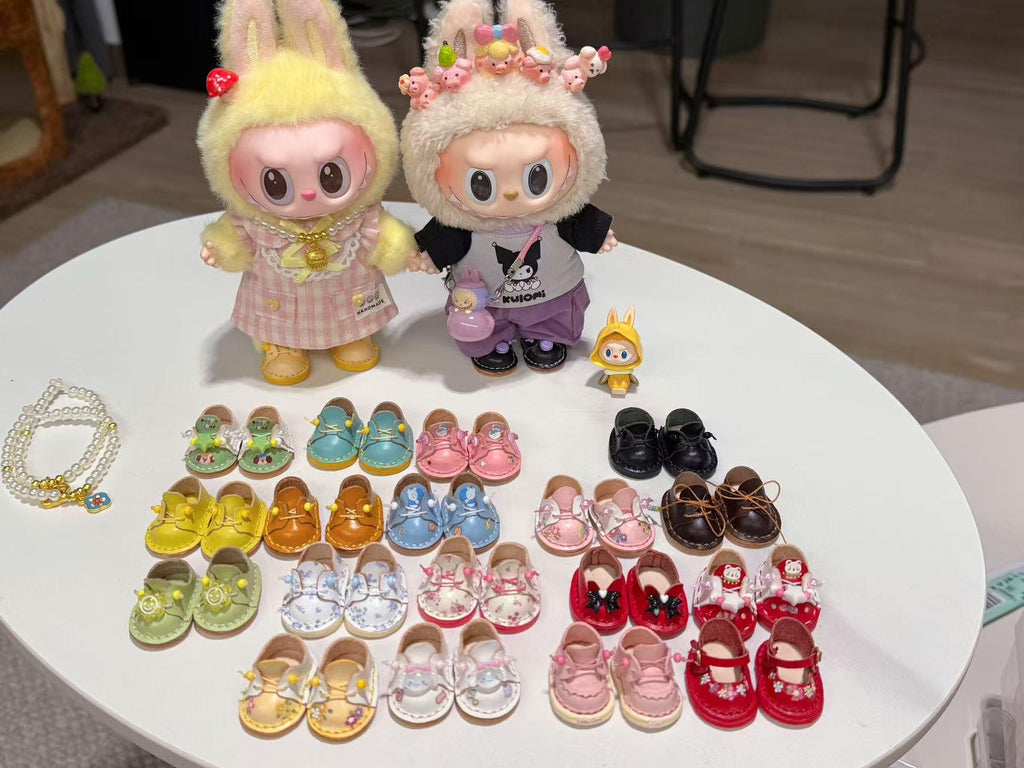 Labubu Accessories, Handmade Labubu Shoes, Custom Artisan Leather Shoes, Embellished Labubu Accessory