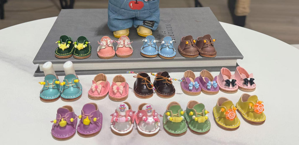 Labubu Accessories, Handmade Labubu Shoes, Custom Artisan Leather Shoes, Embellished Labubu Accessory