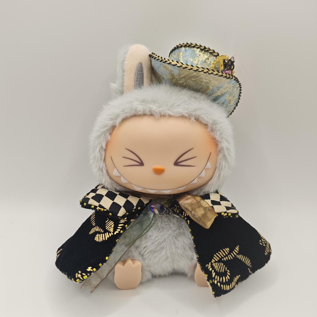 Handmade 15/17cm Labubu Clothes - Steampunk Magician, Artisan Top Hat & Cape Set, Labubu Outfits