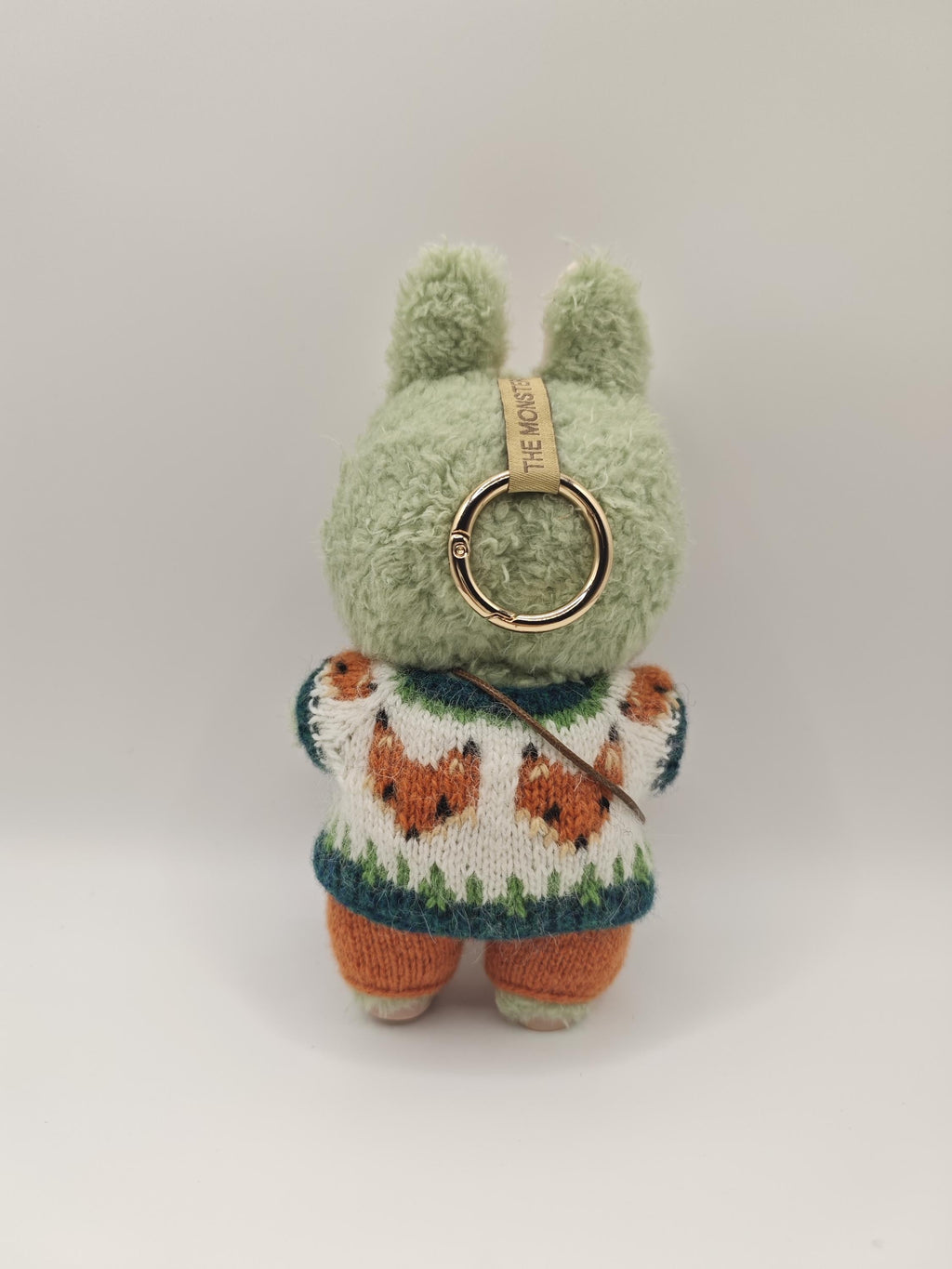 Hand Knit Fox Labubu Outfit: Woodland Sweater & Overalls Set
