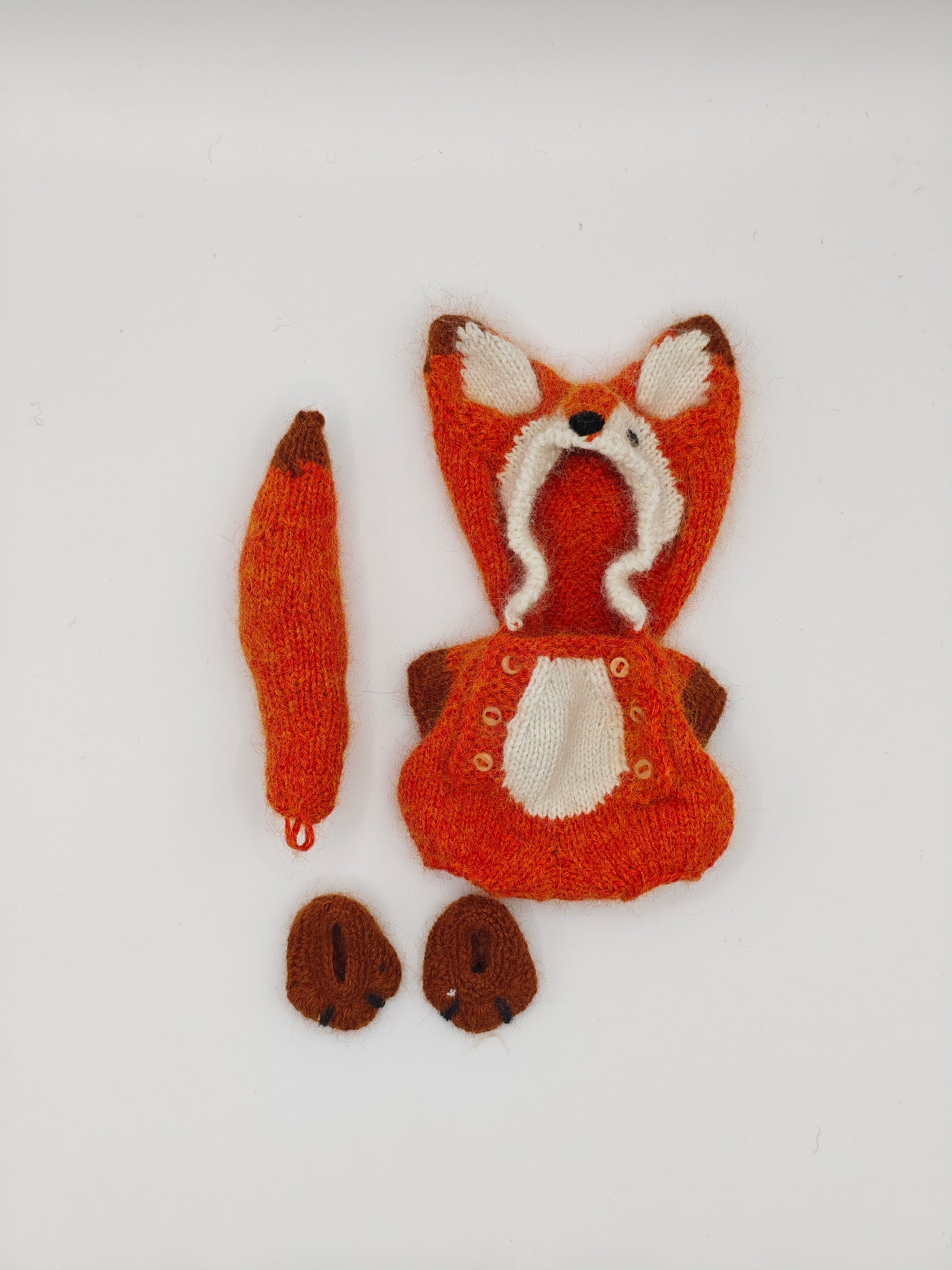 Handmade Labubu Clothes, Suit for 10/17cm Labubu, Zsiga, Handmade Knit Fox Labubu Outfits